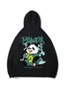 Herrtröjor kawaii vintage anime panda tryck rolig mens casual långärmad huvtröjor male plus size ropa y2k hombre kläder