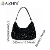 Kvinnor Sparkly Evening Bag Versatile Sequin Glitter Clutch Purse Evening Arm Pit Purse For Party Wedding T4PC#