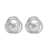 Boucles d'oreilles 925 Boucles d'oreilles en eau douce naturelle en argent sterling naturel