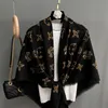 New Warm Versatile Thin Large Kerchief Light Luxury Elegant Soft Skin-Friendly Air-Conditioned Room Shawl Outer Match Cloaks