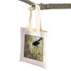 Shopping Bags Watercolor Bird Squirrel Women Handbag Eco Canvas European Sexy Lady Tote Casual Supermarket Shopper Bag