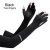 Knee Pads 1Pair Unisex Five-fingers Ice Arm Sleeves Sun Protective Breathable Warmer Outdoor Sport Riding Running Cool Silk Sleeve