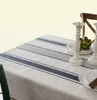 Table Cloth Vintage Linen Cotton Striped Tablecloth For Home Table Decoration Dustproof Dining Party Banquet Table Runner Mantel M4595337