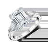 Anelli nuziali Iogou Emerald Cut Ring per donne Anello nuziale di fidanzamento a 3 teste 925 Diamond Sterling Silver Diamond Ringi di gioielli di lusso 240419