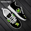 Casual schoenen Instantarts Ademend zwarte platte sneakers voor dames Jamaica Flag merkontwerp Lace Up Walking Shoe Zapatillas Mujer