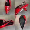 Klänningsskor Fashion Metal Buckle Footwear Red Women Pumps klackar 2024 Kvinna Point Toe Ladies Medium Big Size