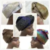 Kläder 5st/Lot African Gele Turban Cap Hijab Caps Aso Oke Headtie gjorde redan Gele Muslim Scarf Head Wrap Ladies Hat Auto Headtie