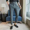 Herenpakken hoge elastische mannen broek zomer dunne mode casual pak zakelijke formele rechte mouw broek heren plus maat 28-38