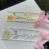 Charms DUOYING Custom Birth Flower Name Bookmark Colorful Birthday Flower Stainless Steel Bookmarks For Women Jewelry Gift