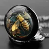 Montres de poche Vintage Watch Creative Honey Black Quartz Fob Chain Clock Pendant Collier pour hommes Femmes Gift