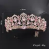 Jewelry Pink Crown Vintage Baroque Queen King Hair Jewelry Pearl Crystal Tiaras And Crowns With Comb Headbands Bridal Rhinestone Diadem