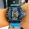 Luxury Watch Mechanical Leisure Mens Watch Business Wristwatch RM53-01 Fullt Designer Automatisk kolfiberfodral Tapel