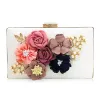 Väskor Kvinnor Clutch Bag Floral Party Purse Wedding Evening Handväskor, White