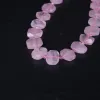 Perline 22 pezzi/filamento di rosa naturale al quarzo sfaccettato perle sciolte di pepita, taglio gemme in pietra di cristallo a fessura di ciondoli.