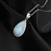 Pendants Xyop Precious Gemston Hot Vendre Sterling Silver 925 NACKLACE NATUREL LARIMAR DURG DRANG PENDANT POUR LES FEMMES DATÉES