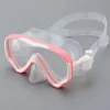 Barn dykande mask snorkel set simglasögon härdad glas panoramautsikt anti-läcka anti-dimma träning torr topp ungdomar flickor flickor 240409