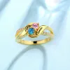 Ringar het försäljning 925 sterling silver personliga födelsestenar förlovningsringar lovar ring för hennes namn graverade ring för älskare gåva