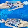 2024 New Panda Print Hot Stamped One Piece Swimsuit Sexy and Beautiful Back Professional Training Racing Swimsuit Hot Spring Swimsuit