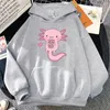 Women's Hoodies Kawaii Cute Axolotl Drink Milk Pattern Printed Hoodie Casual Outdoor Comfortable Pullover Sports