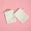 Jewelry Small Velvet Gift Bags with Drawstring 3x4 Inch Beige Velvet Cloth Jewelry Pouches Wedding Party Favor Bag Key Dice Dust Pouch