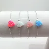 Hilos (1pc/lot) Muchos colores Cute 925 Pulsera de plata esterlina Opal sintético 10 mm Amor del corazón Pulseras de la moda