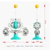 Toys Cat Toys Wheel Suction Cup Turntable Bucency Teaser Ball Hollow Transparent Ball Pet Training Function Pinwheel Shape Kitten Toy