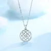 Collares Eudora Real 925 STERLING SILEMA Minimalismo Elegante Círculo redondo Celtic Knot colgante Collares Mujeres Joyas de plata esterlina D102