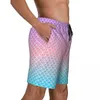 Short shorts de verão ginásio gradiente sereias escala executando azul roxo personalizado calça curta y2k retrô rápido nadar seco troncos