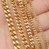 Pendant Necklaces 10 Pieces Stainless Steel Cuban Link Necklace for Men Women Tarnish Free Heavy Curb Chain Necklace Choker 16 18 20 22 24 Inches 240419