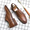 Casual schoenen Men Leather Oxford Veter-up Business Men's Flats Italiaans Design Mans Leisure Derby Footwear Big Size 38-47