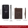 Holders Retro Slim RFID Credit Card Holder with AirTag Cover Cowhide Mini Money Case for Men Women Business Cardholder Case 8*1*11cm