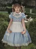 Robes de fête 2024 Sweet mignon robe lolita fille Op Maid Détachenable princesse longue manche élégante pour les femmes