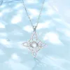 Necklaces Eudora 925 Sterling Silver Witch's Knot Triple Moon Necklace Moonstone Amulet Pendant for Women Witch Jewelry Exquisite Gift