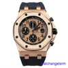 Aparência do pulso AP Cronograph Royal Oak Series 26470 Máquinas automáticas masculino 18k Material de ouro rosa calibre 42mm