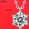 Collane Laya S925 Sterling Silver 1ct Moissanite semplice SixClaw Clavicle Chain Pandant Collana a pendente per donne Bride Wedding Elegant Jewelry