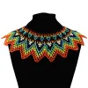 Halsband etnisk tribal haklapp krage halsband afrikansk färgglad pärlor tofs choker halsband egyptiska uttalande maxi halloween smycken