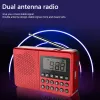 Radio Mini Portable Radio FM/AM/SW Handheld MP3 Player Dual Antenna Full Band Radio LED Display 2.1 Channel Support USB Stick/TF Card