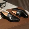 Casual Shoes Luxury Designer Men Tassel Loafers Black Leather Handmade Slip On Summer Dress Flats