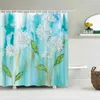 Shower Curtains High Quality Small Fresh Cactus Printed Fabric Curtain Plant Flower Bath Screen Waterproof Bathroom Decor With Hook