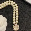 Necklaces Women's Highend Luxury Necklace Original Flower Crystal Design Elegant Famous Brand Clavicle Chain Fashion Pearl Choker