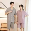 Kobietowa odzież snu Summer Koreańska para mężczyzn Bawełna Pajama Krótkie zestawy dla kobiet Pijama Hombre Majer Casal Nocna odzież pajama miękka odzież domowa