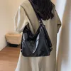 leftside Women's Big Leather Retro Crossbody Bag Ladies Handbags 2023 Korean Fi Y2K New High-capacity Shoulder Bag q2ro#
