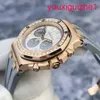 AP Vrouwelijke polshorloge Epic Royal Oak Series 26231or Dames 18K Rose Gold Original Diamond Panda Face 37mm automatisch mechanisch horloge