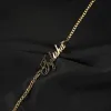 Brins Uwin Nom Bracelet Lettres avec chaîne cubaine en acier inoxydable DIY Cadeau de bijoux de cheville initiale personnalisée