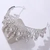 Jóias Kmvexo BAROQUE CRISTAL TIARAS TIARAS CABEÇA ELEGANTE ATENHO DE PROM ACESSÓRIOS DE CABELO