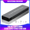 Enclosure USB Type C SSD Boîte de boîtier de boîtier externe SSD Disque dur externe pour PC M.2 NGFF NVME SATA M / B Étui de disque dur de clé