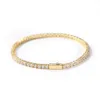 Bracelet en chaîne en or glacée pour hommes Hip Hop Damond Tennis Bijoux Single Row Ringestone Bracelets 4mm205r