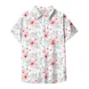 BLUSIÓN DE LA CAMISA FURANA BLUSIÓN FLORAL Botón Floral Manga corta Collar de solapa de moda de vacaciones Fit Summer Tops 2024