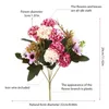 Dekorativa blommor Hydrangea Silk Flower Fake With STEM Realistic Center Office Home Decoration Wedding Bride Bouquet