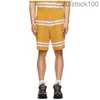 Costumes haut de gamme de buurberlyes pour femmes hommes hommes à rayures en polyester short jaune senior marque décontractée de concepteur d'été décontracté shorts